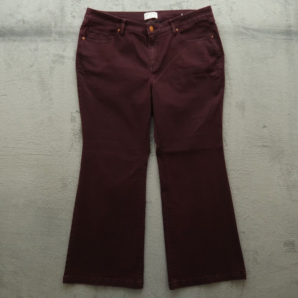 Lane Bryant Jeans Women's Size 20 Burgundy Mid-Rise Flare Denim 32" Inseam
